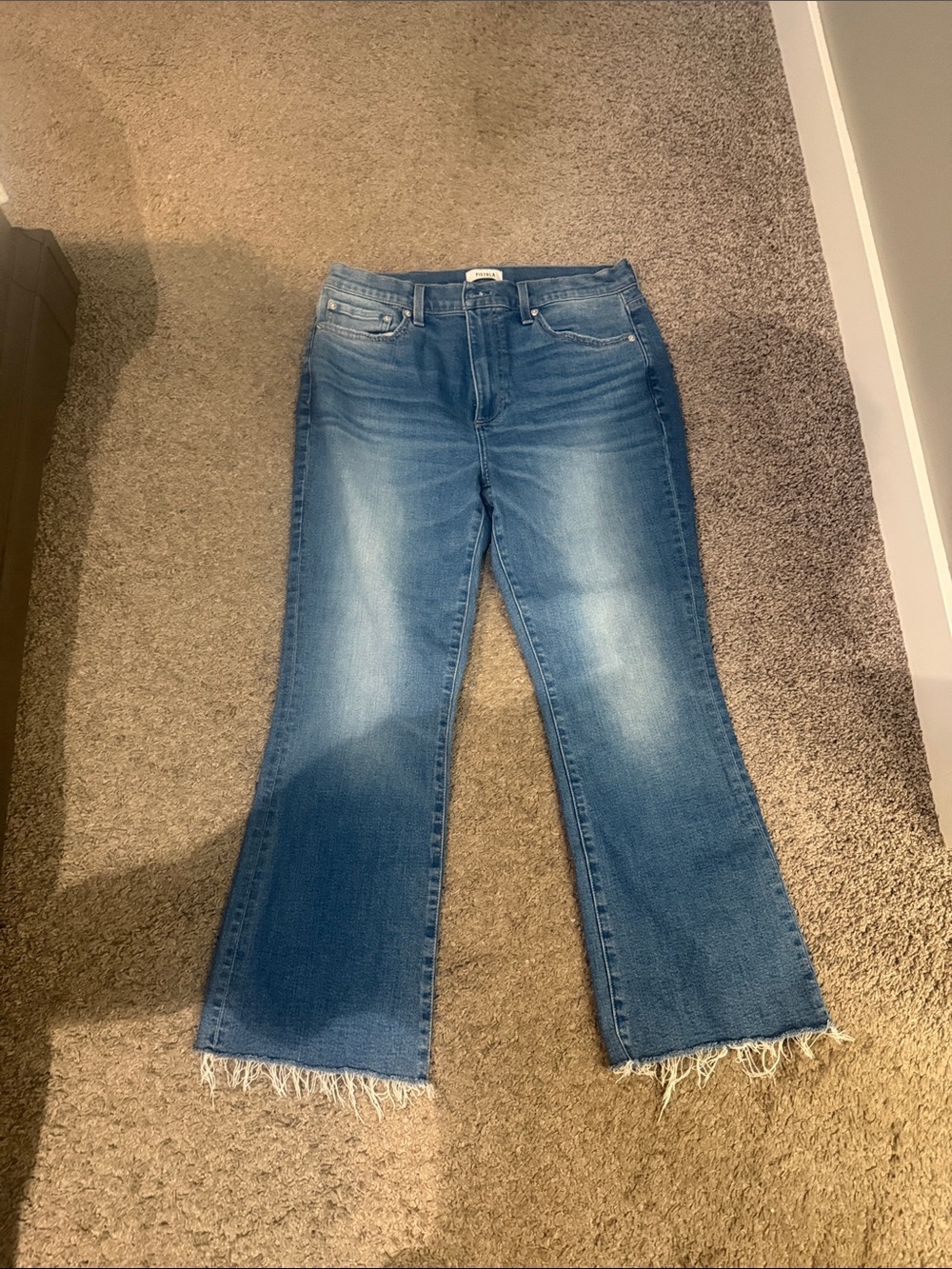 pistola Medium Blue Frayed-Hem jeans. Worn once